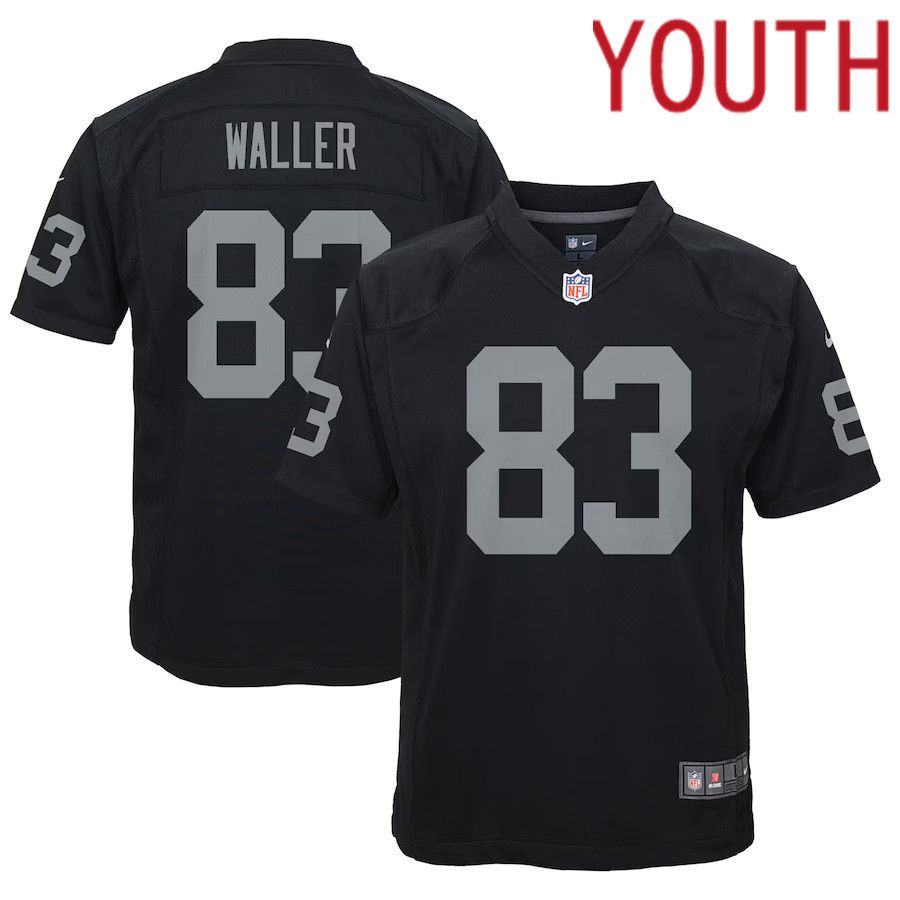 Youth Las Vegas Raiders 83 Darren Waller Nike Black Game NFL Jersey